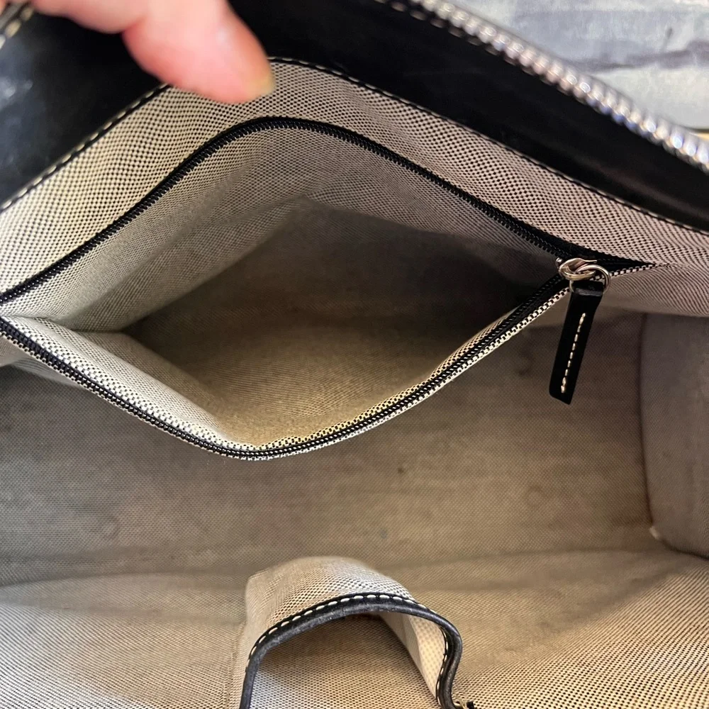 Dooney & Bourke Black Monogram Satchel with Pouches